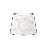 Stínítko CLASIC S 7025 bílá krajka E14 textilní pro stolní lampičku