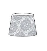 Stínítko CLASIC S 8227 krajka šedá E14 textilní pro stolní lampičku