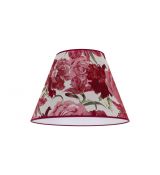 Stínítko SOFIA M 86193 červený květ E27 textilní pro stolní lampičku